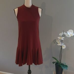 Love Fire Rust Orange Sleeveless Tunic Mini Dress